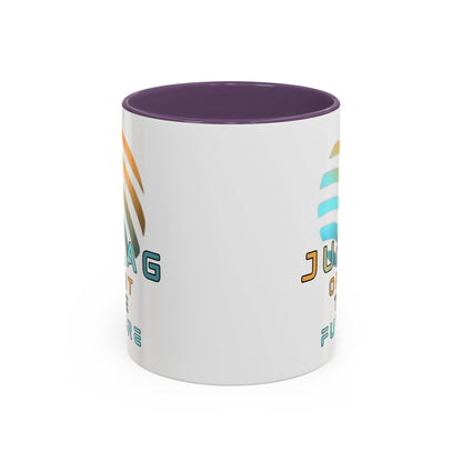 Jupiter (JUP) Orbit the Future White Accent Mug by cypherpunkgear.com