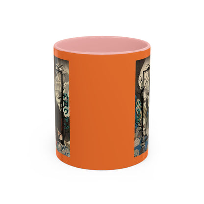 Yōkai Happy Halloween Orange Accent Mug by CreepyCrafts.boo