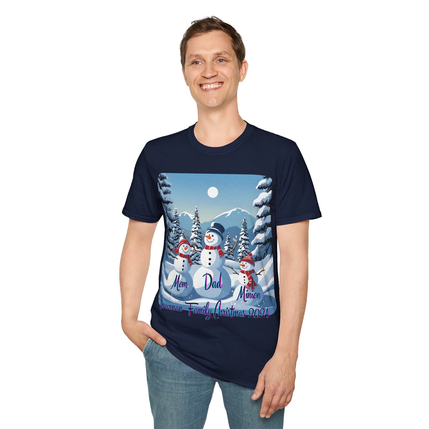 Snowman Family of 3 DKcolors Unisex T-Shirt by cypherpunkgear