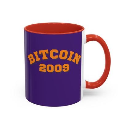 Bitcoin 2009 Dark Purple Accent Mug by cypherpunkgear.com