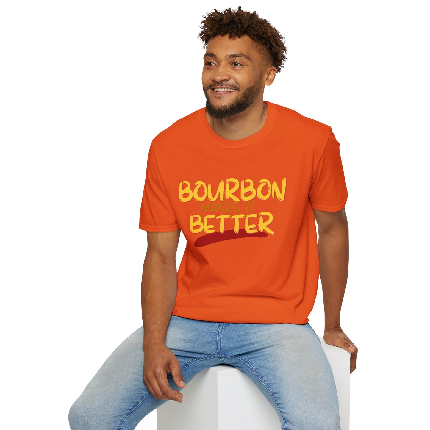 Bourbon makes it better Light colors Unisex T-Shirt by cypherpunkgear.com