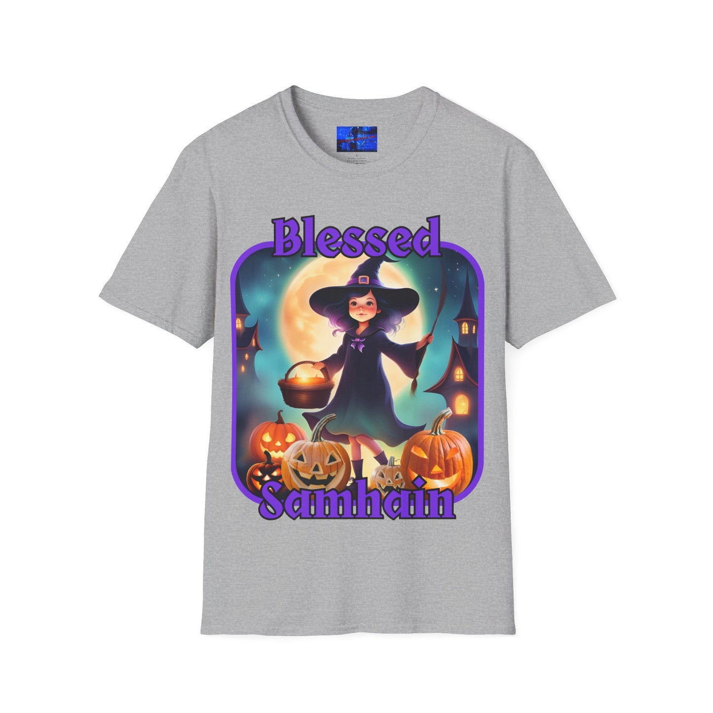 Blessed Samhain Little Witch PRfont LTcolors Unisex T-Shirt by cypherpunkgear