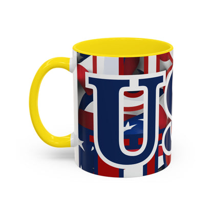 ¡EE.UU! ¡EE.UU! ¡EE.UU! ¡Patriota por cypherpunkgear! Taza de café decorativa (11, 15 oz)