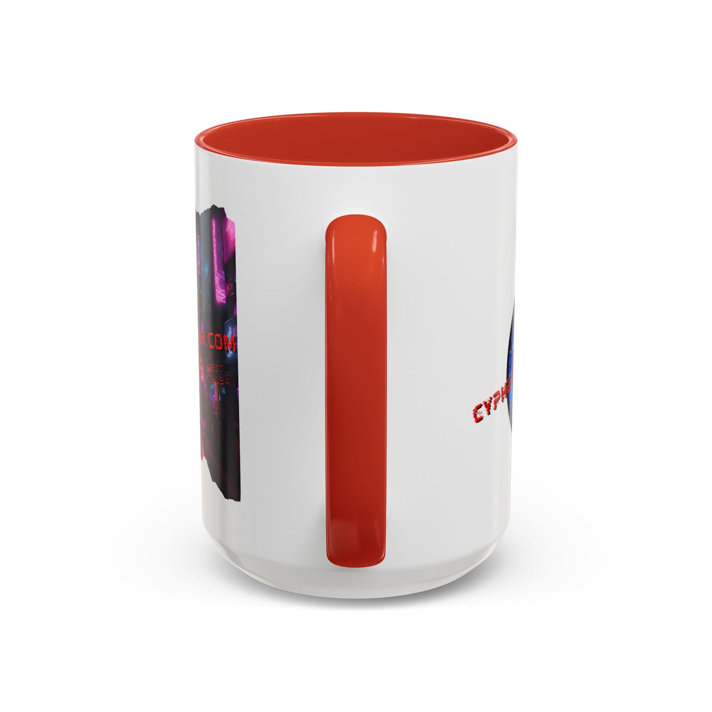 2-sided, cypherpunkgear.com Logo & Cityscape Accent Mug by cypherpunkgear.com