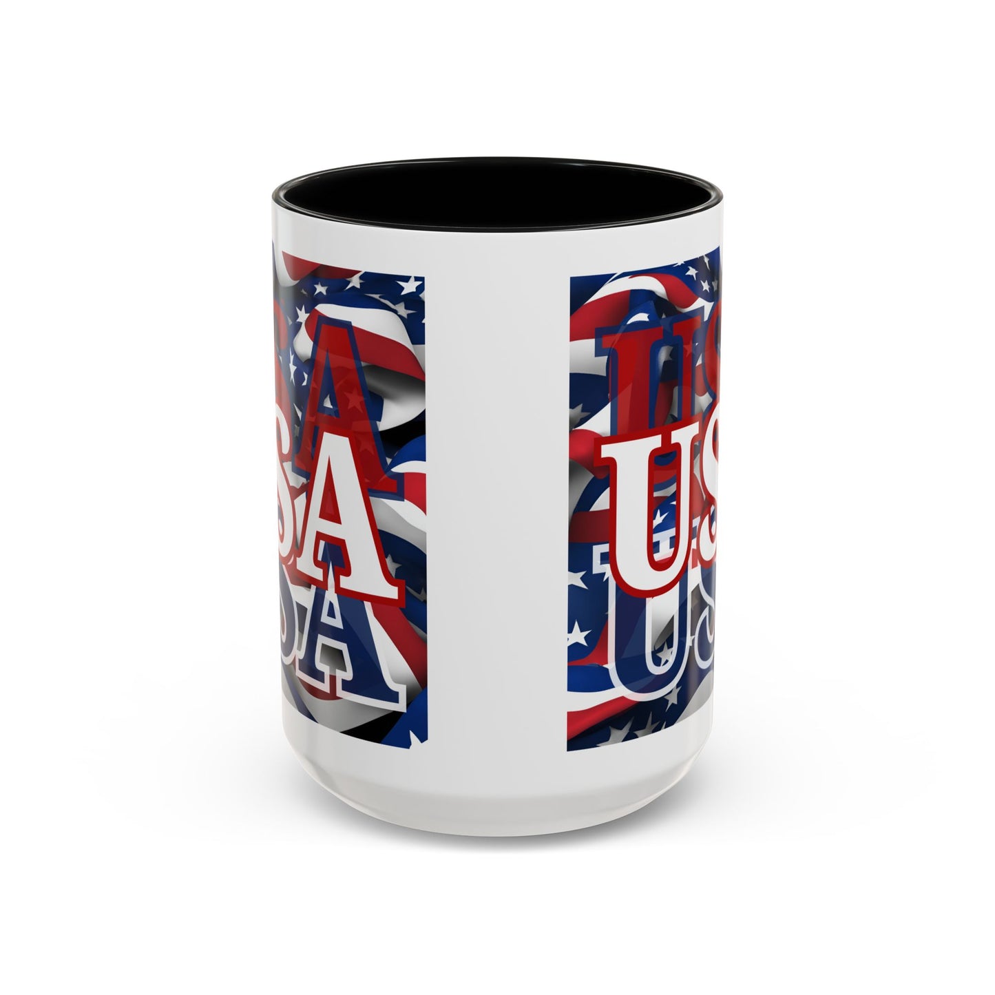 USA White font Center Patriot Accent Mug by cypherpunkgear.com