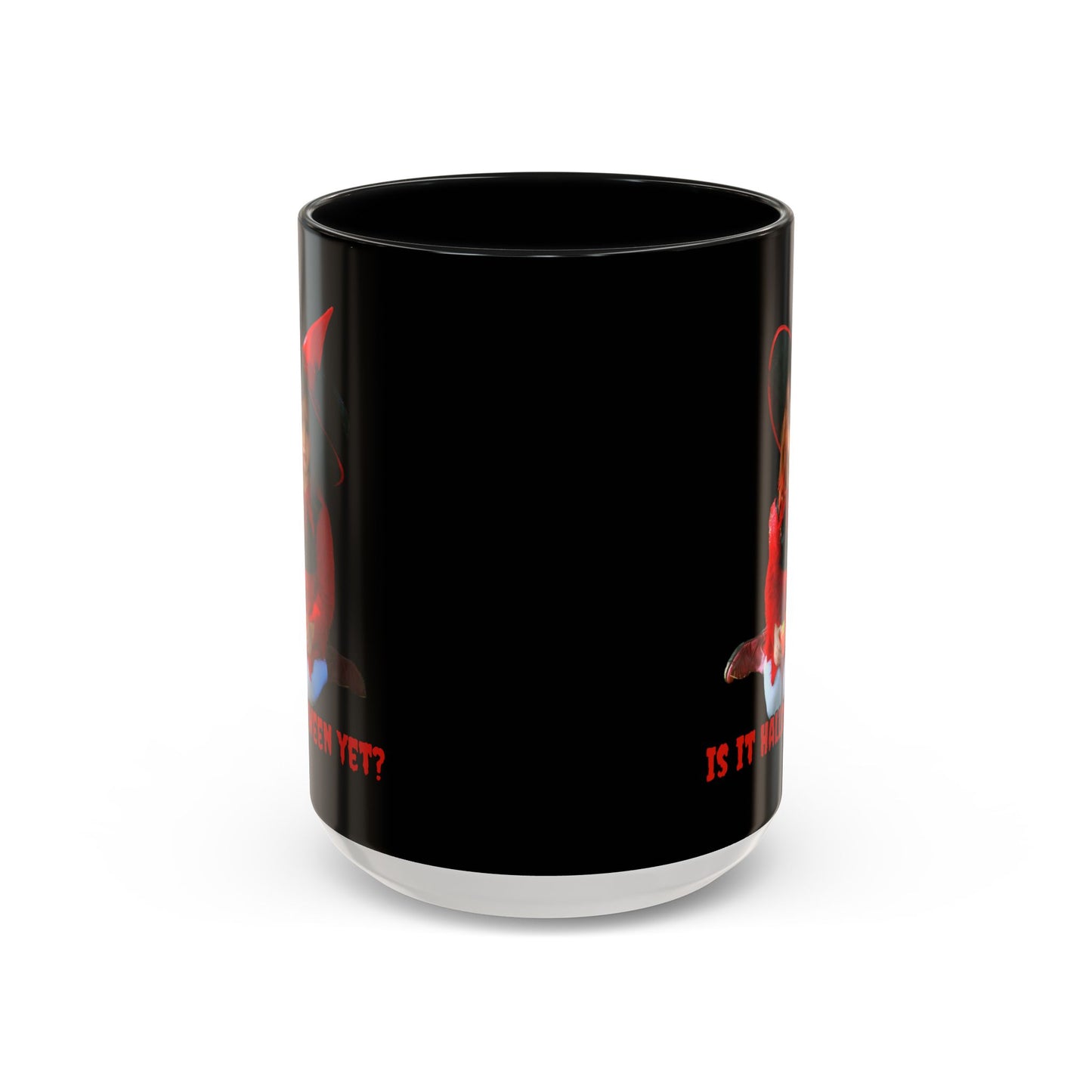 Is it Halloween yet? Black Accent Mug by CreepyCrafts.boo