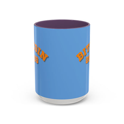 Bitcoin 2009 Light Blue Accent Mug by cypherpunkgear.com