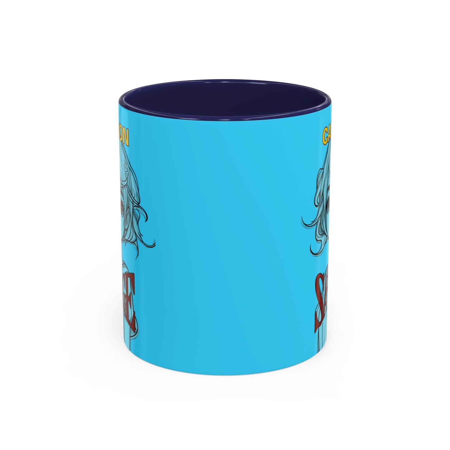 Caution, Savage Light Blue Accent Mug by cypherpunkgear.com