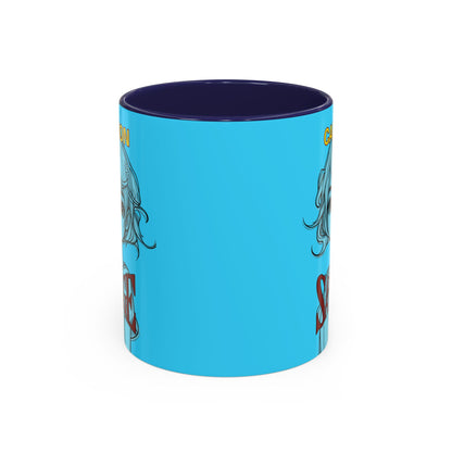 Caution, Savage Light Blue Accent Mug by cypherpunkgear.com