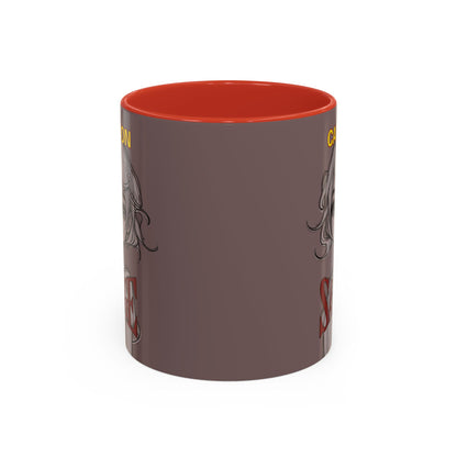 Caution, Savage Grey Accent Mug by cypherpunkgear.com