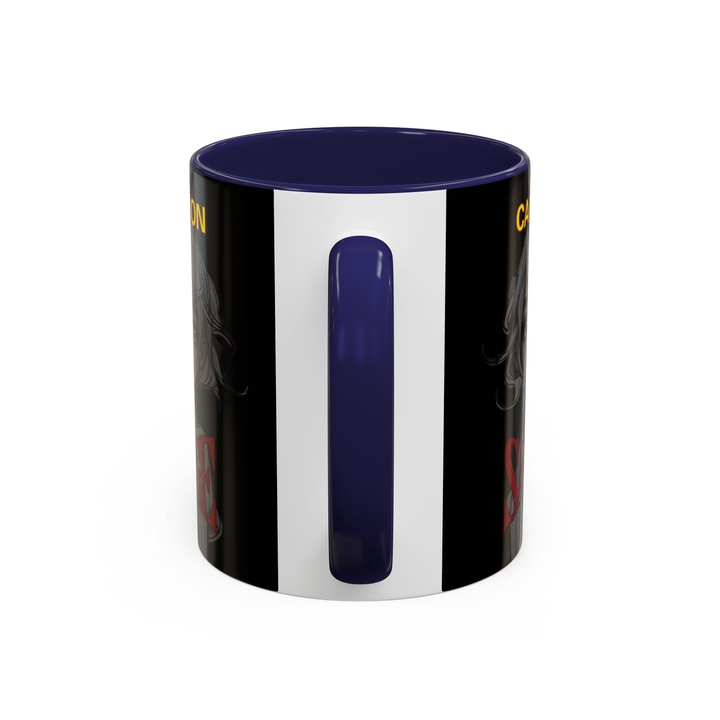 Caution, Savage Black Accent Mug by cypherpunkgear.com