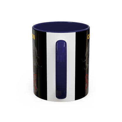 Caution, Savage Black Accent Mug by cypherpunkgear.com