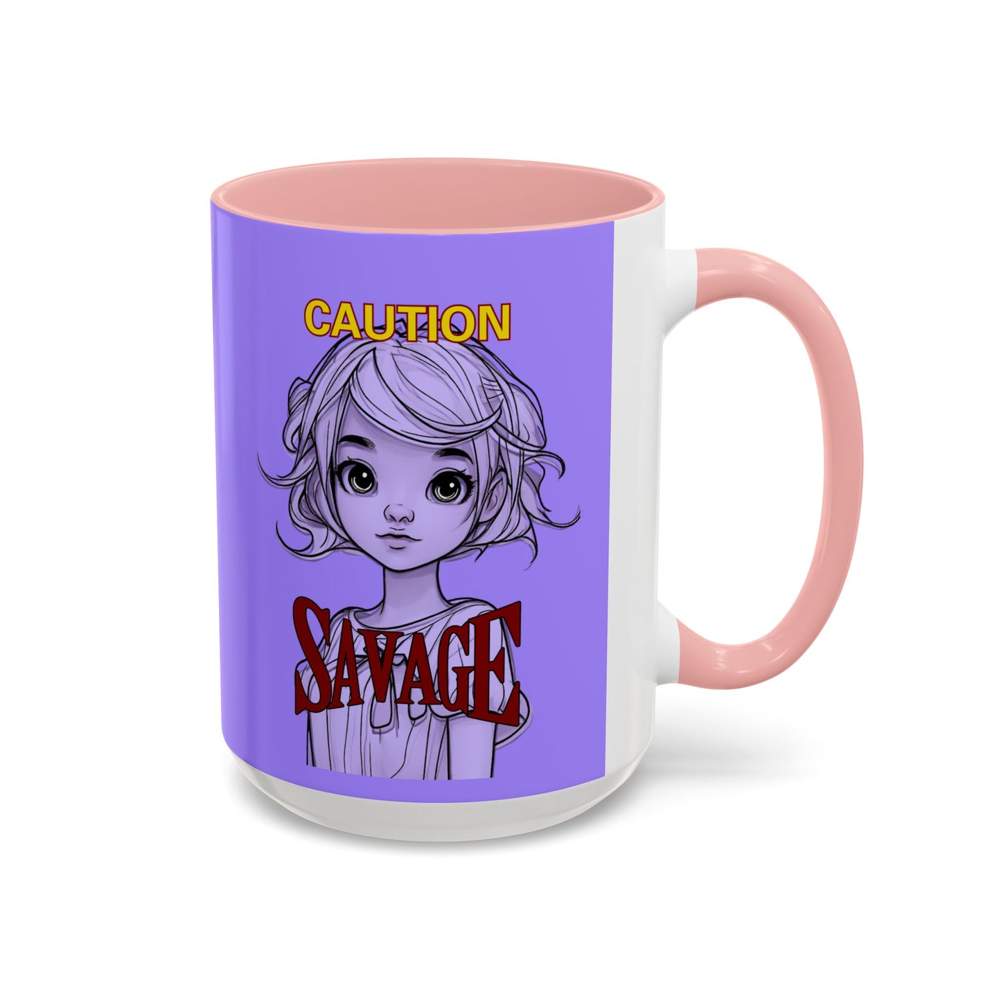 Caution, Savage Light Purple Accent Mug by cypherpunkgear.com