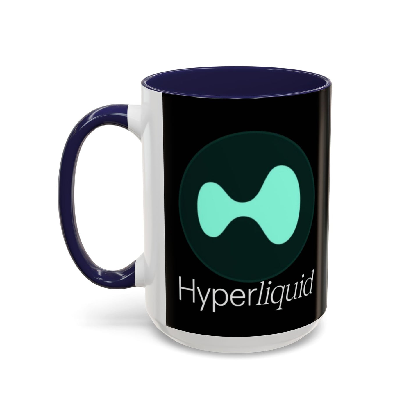 Hyperliquid White font Black Accent Mug by cypherpunkgear.com