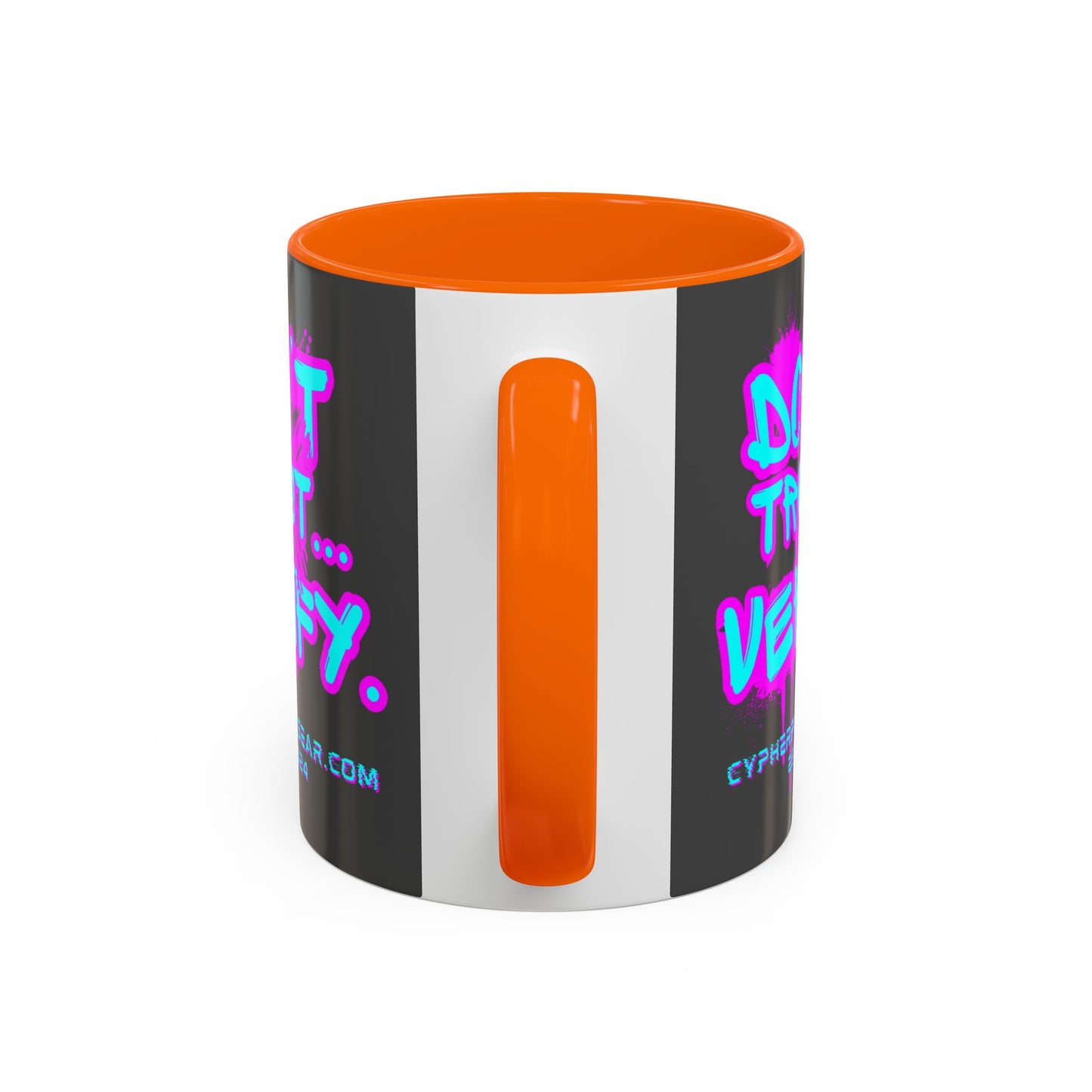 Don't Trust...Verify. Grey Accent Mug by cypherpunkgear.com