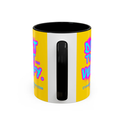 Don't Trust...Verify. Yellow Accent Mug by cypherpunkgear.com