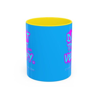 Don't Trust...Verify. Light Blue Accent Mug by cypherpunkgear.com