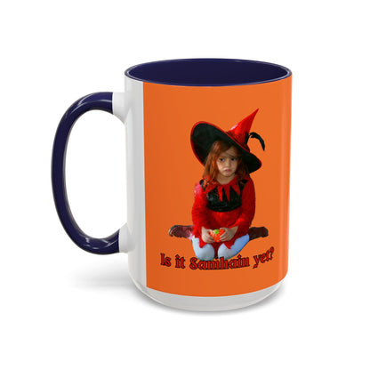 Is it Samhain yet? Orange Accent Mug by CreepyCrafts.boo