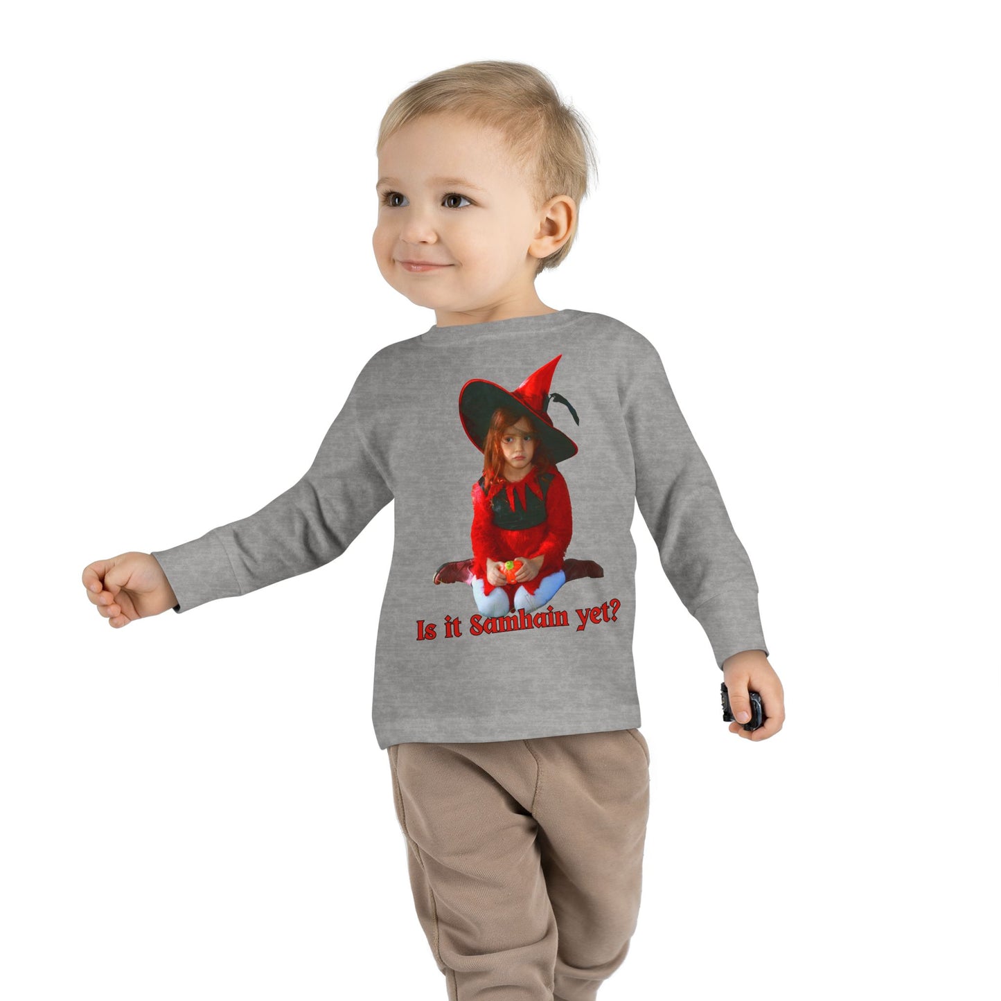 Is it Samhain yet? Toddler Long Sleeve Tee by CreepyCrafts.boo
