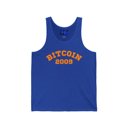 Bitcoin 2009 Unisex Jersey Tank Top by cypherpunkgear.com
