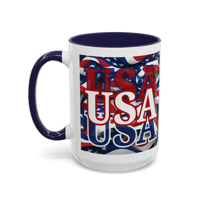 USA White font Center Patriot Accent Mug by cypherpunkgear.com