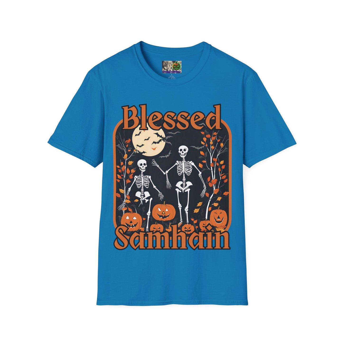 Spooktacular Skeletons of Samhain Dark colors Unisex T-Shirt by CreepyCrafts.boo