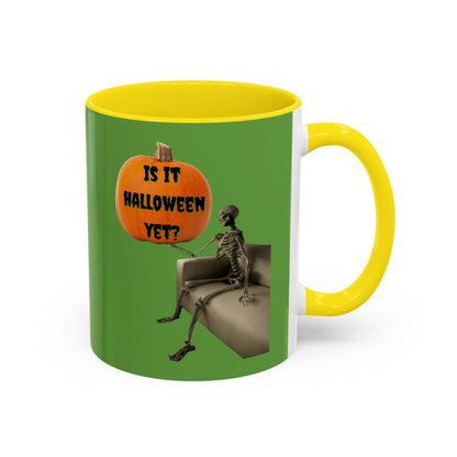 Is it Halloween yet? Skeleton's Pumpkin Accent Mug by CreepyCrafts.boo
