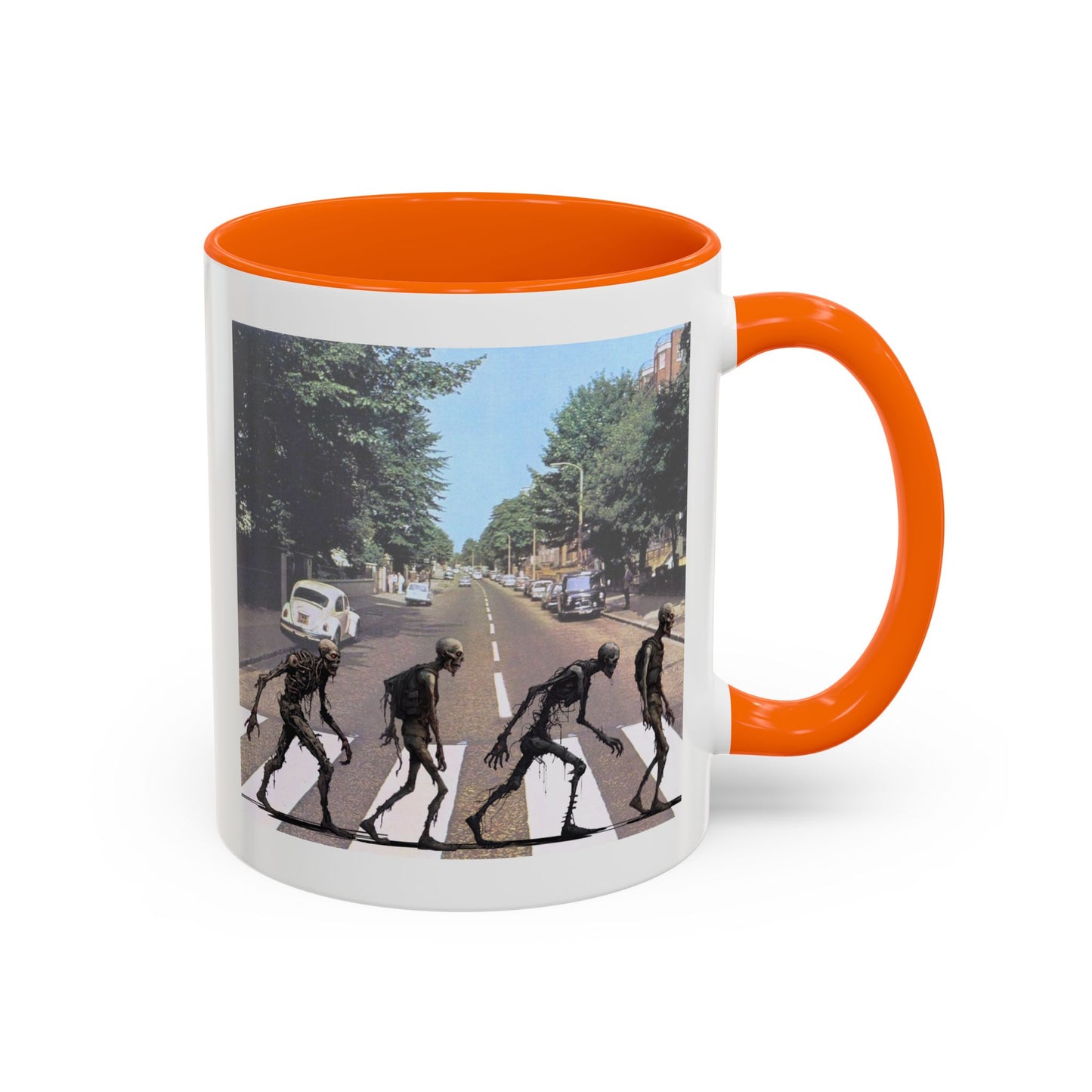 2-sided, Scabby Road White Accent Mug by CreepyCrafts.boo