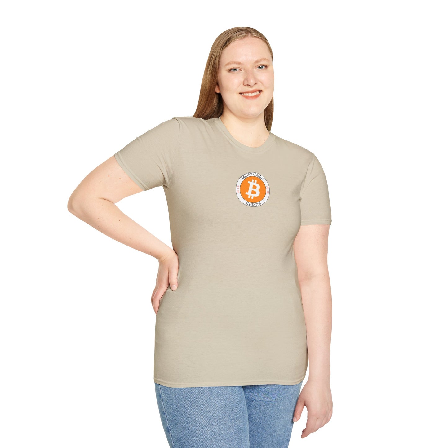 2-sided, Bitcoin, Bitcoin, Bitcoin (BTC) Light colors Unisex T-Shirt by cypherpunkgear.com