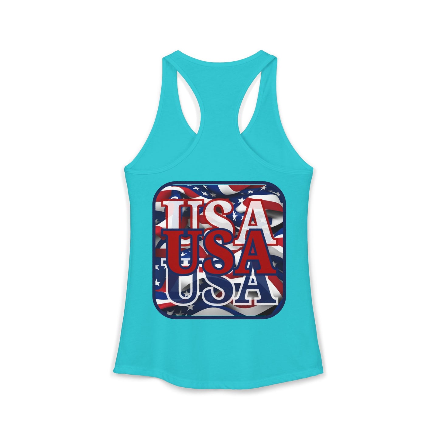 2-sided RED White and Blue USA Patriot Women's Racerback Tank Top by cypherpunkgear.com