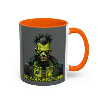 Frankenpunk Grey Accent Mug by CreepyCrafts.boo