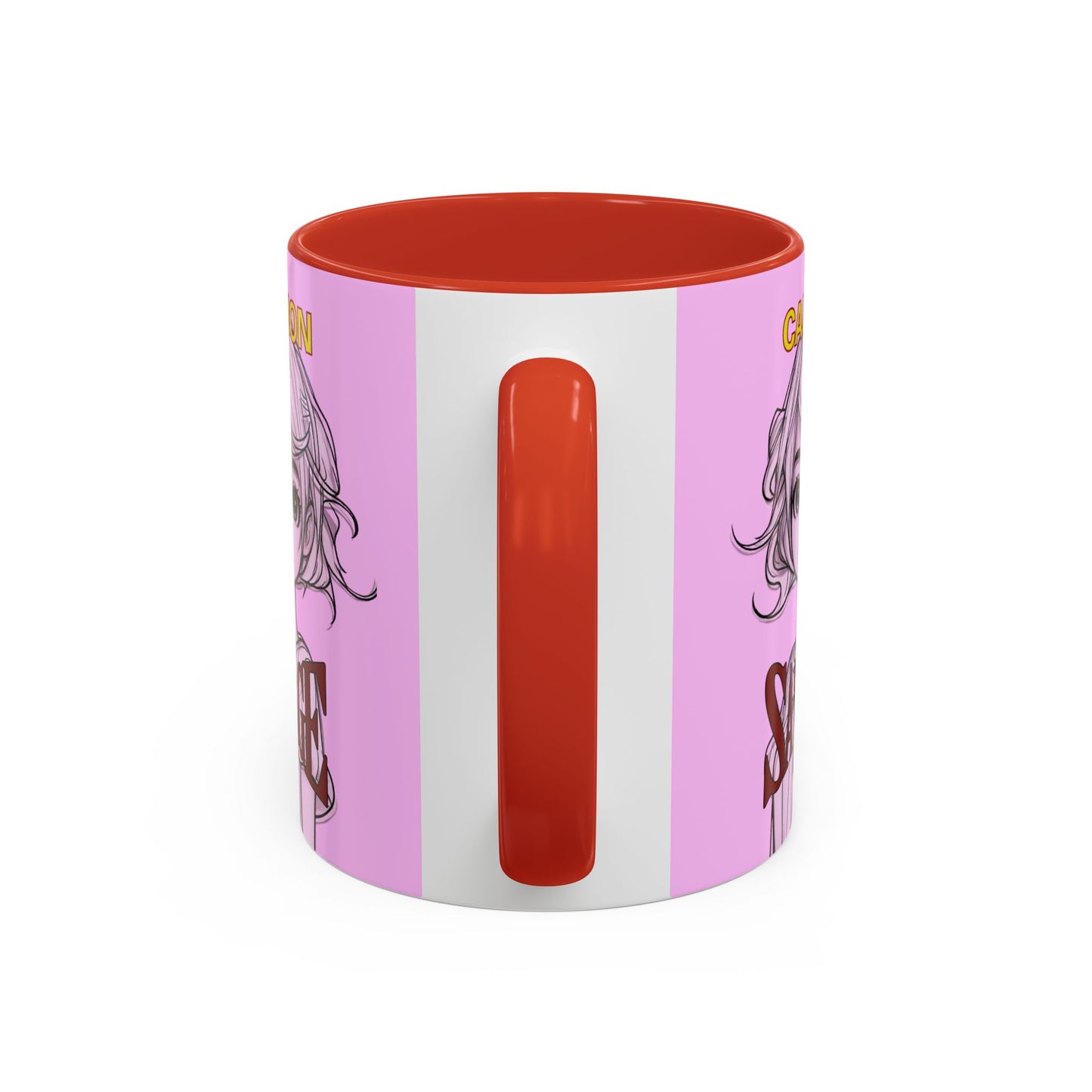 Caution, Savage Pink Accent Mug by cypherpunkgear.com