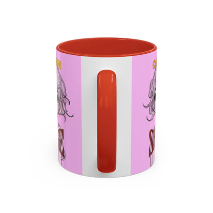 Caution, Savage Pink Accent Mug by cypherpunkgear.com