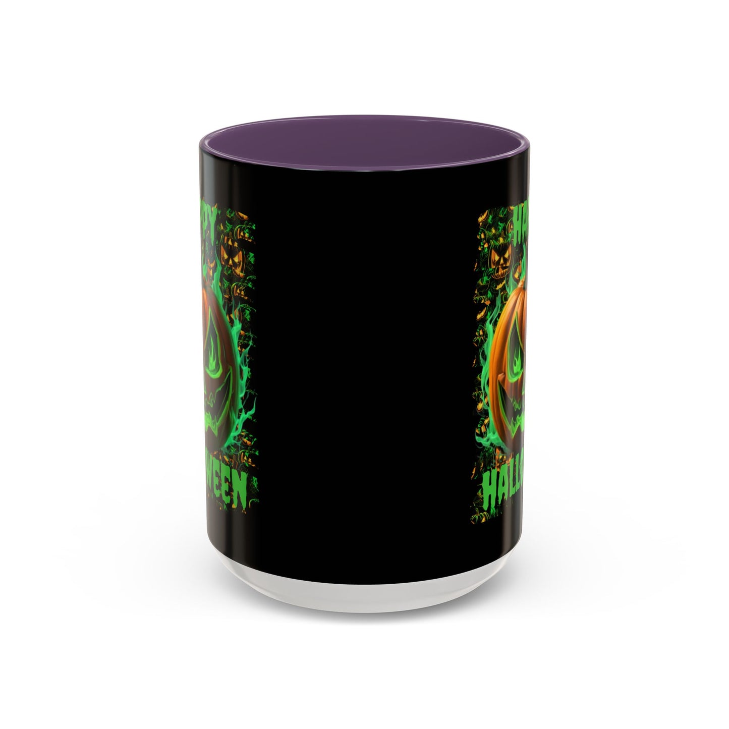 Happy Halloween Green Jack Black Accent Mug by CreepyCrafts.boo