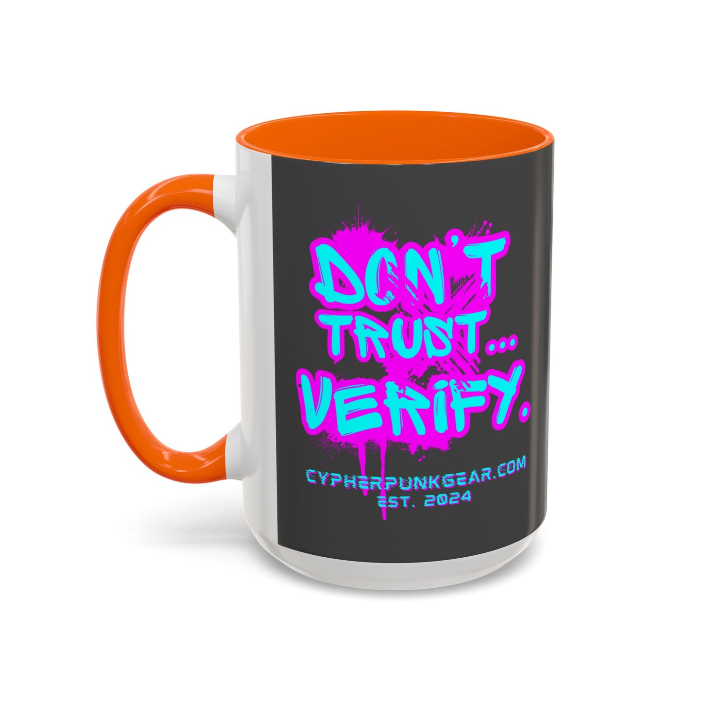 Don't Trust...Verify. Grey Accent Mug by cypherpunkgear.com
