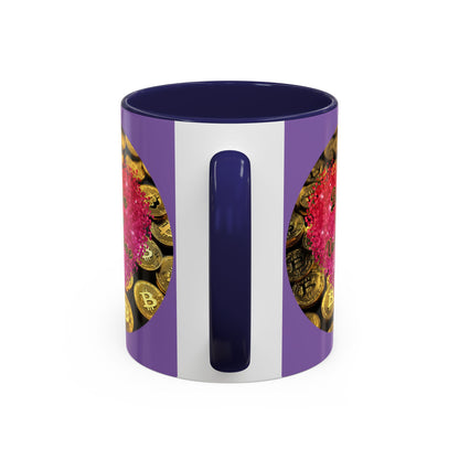 Bitcoin is My Valentine Light Purple Accent Mug by cypherpunkgear.com