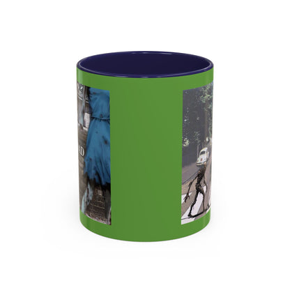 2-sided, Scabby Road Green Accent Mug by CreepyCrafts.boo