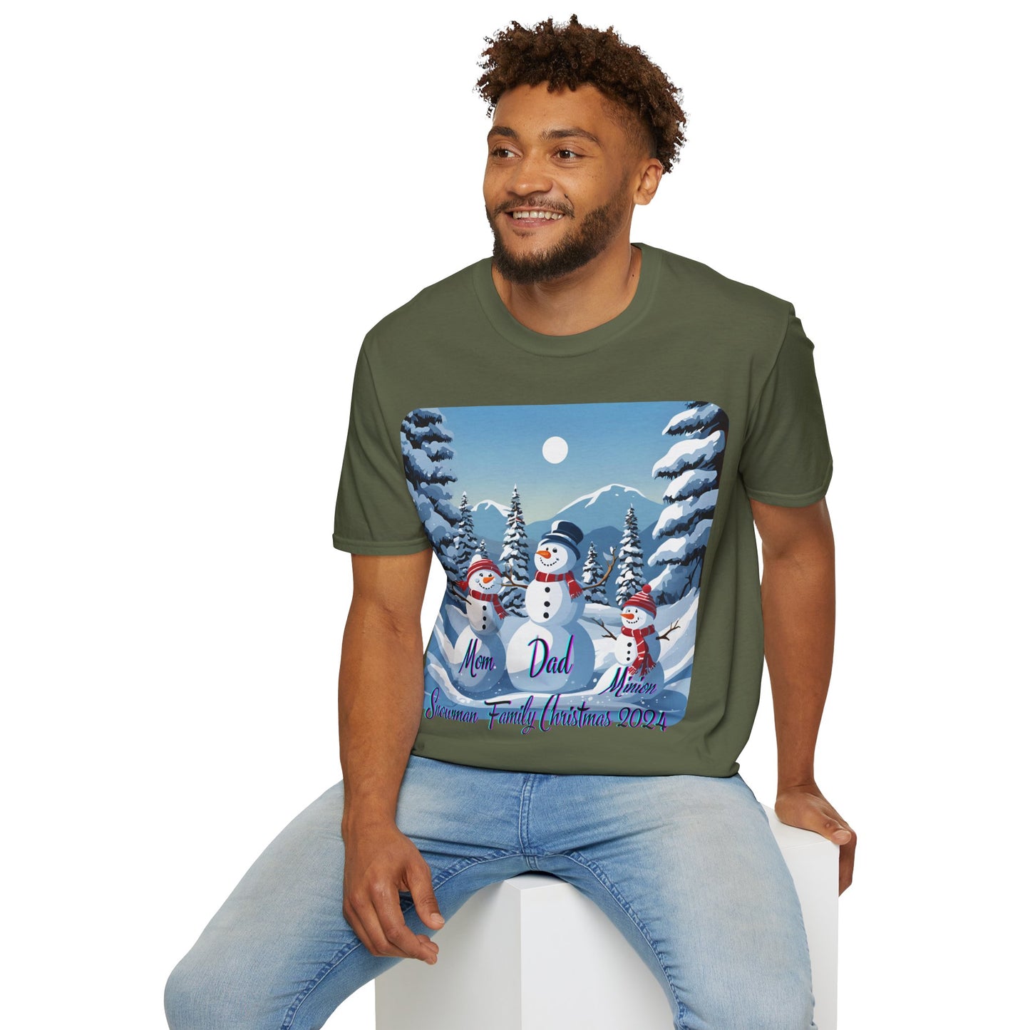 Snowman Family of 3 DKcolors Unisex T-Shirt by cypherpunkgear