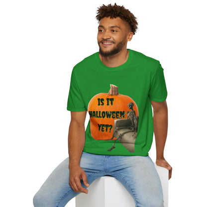 Is it Halloween yet? Skeleton's Giant Pumpkin Dark colors Unisex T-Shirt by CreepyCrafts.boo