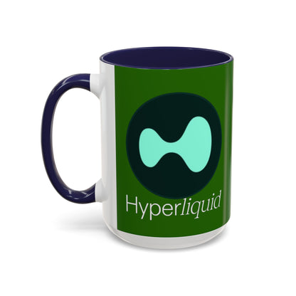 Hyperliquid White font Green Accent Mug by cypherpunkgear.com