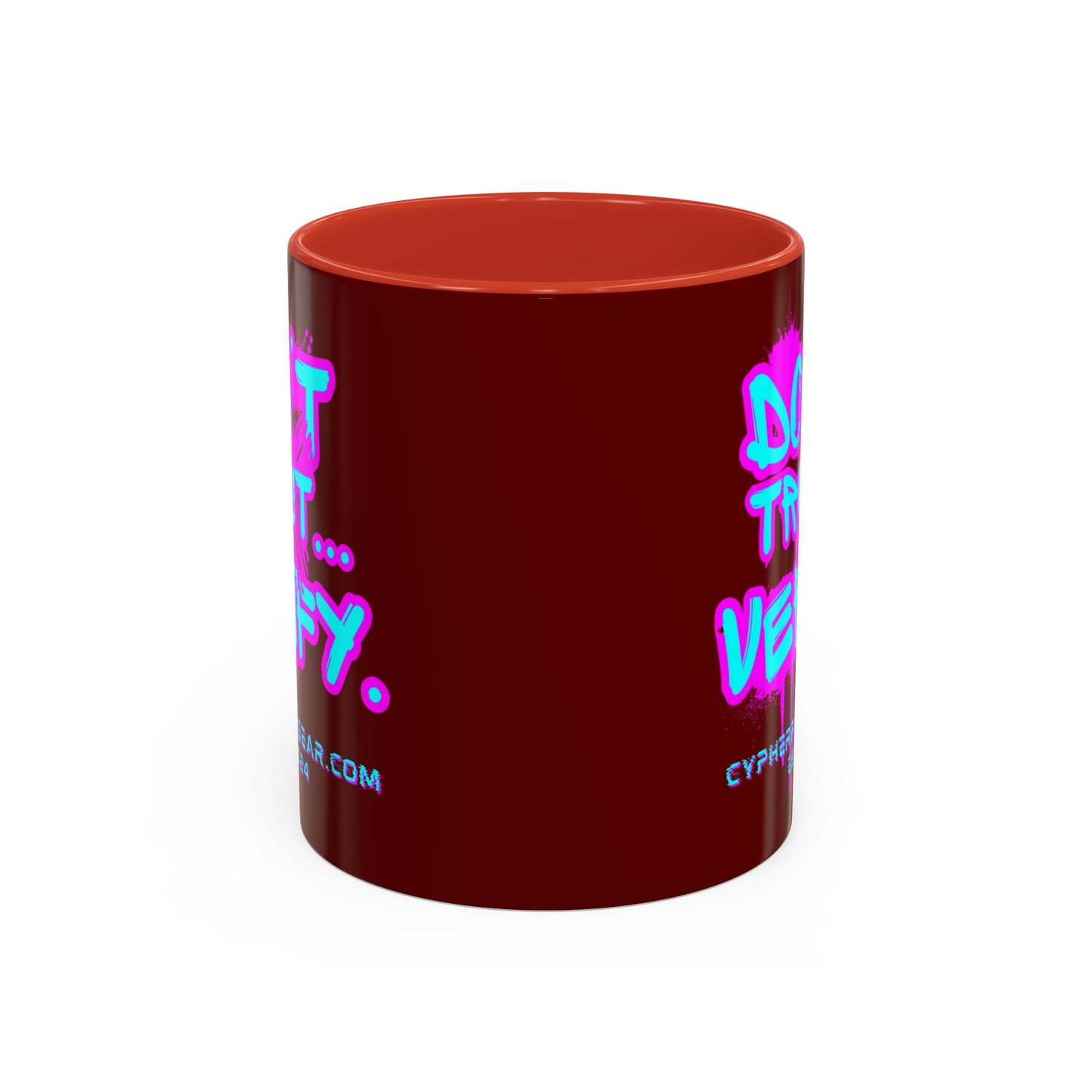 Don't Trust...Verify. Red Accent Mug by cypherpunkgear.com