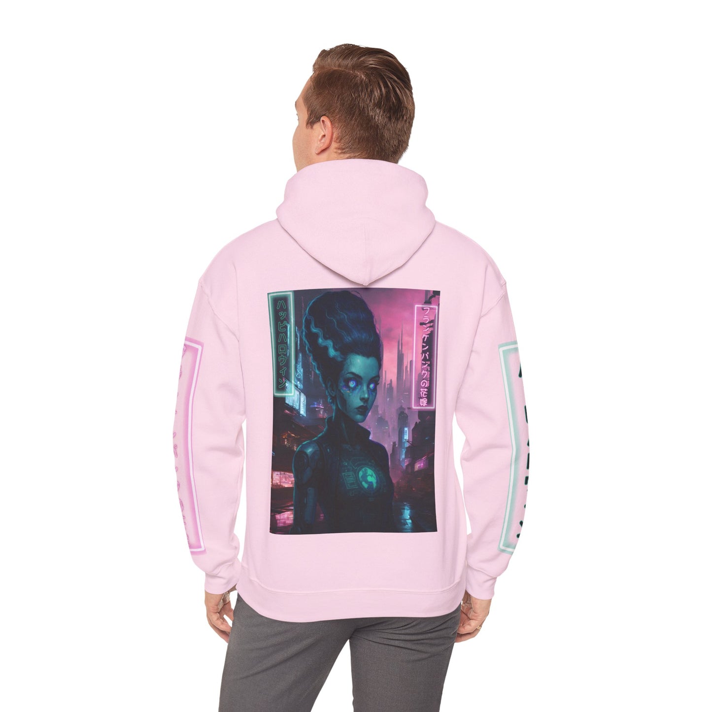 Neon Bride of Frankenstein Hoodie Unisex Hooded Sweatshirt by CreepyCrafts.boo