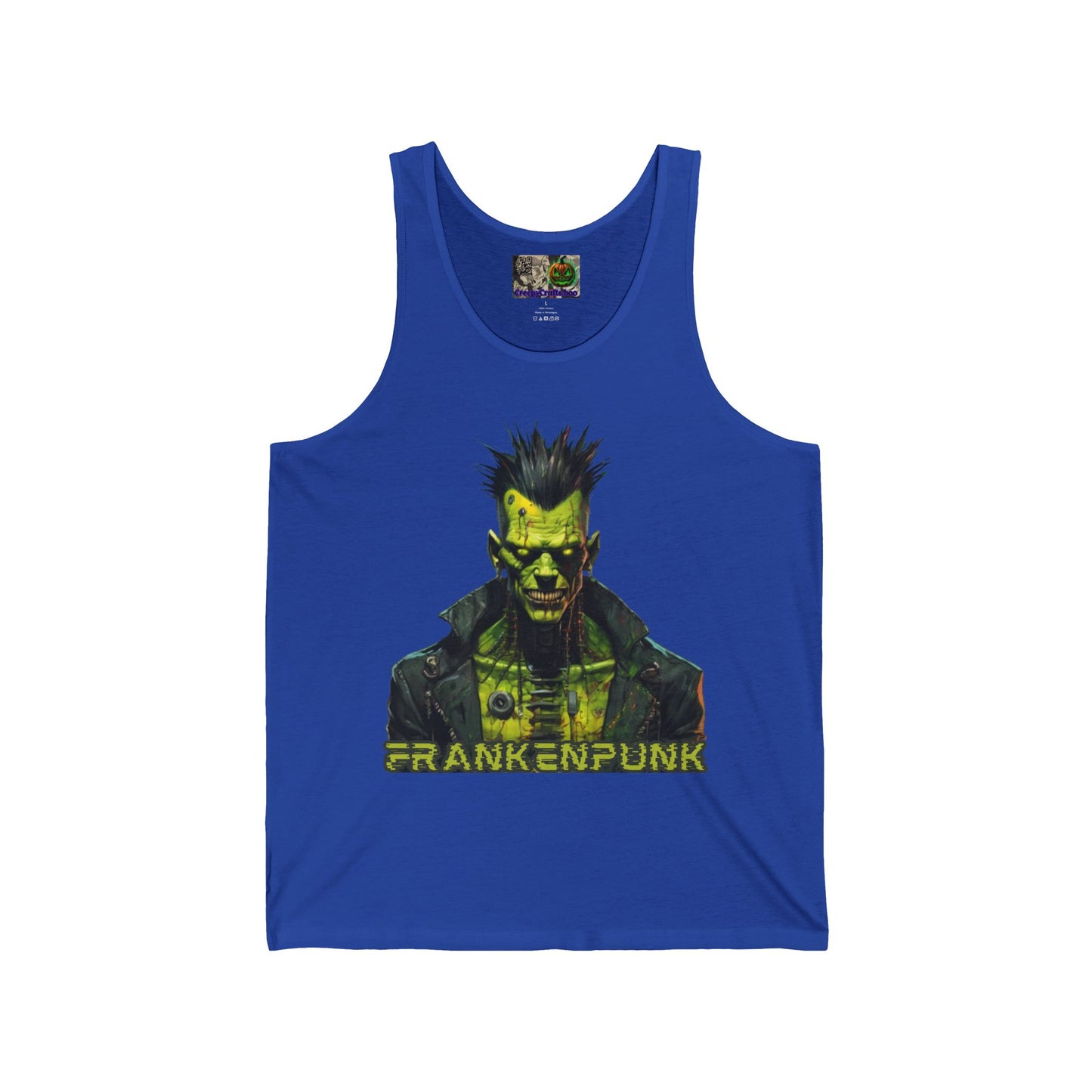 Frankenpunk Unisex Jersey Tank Top by CreepyCrafts.boo