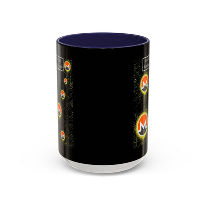 Monero (XMR) don't assume your freedoms are assured Black Accent Mug by cypherpunkgear.com