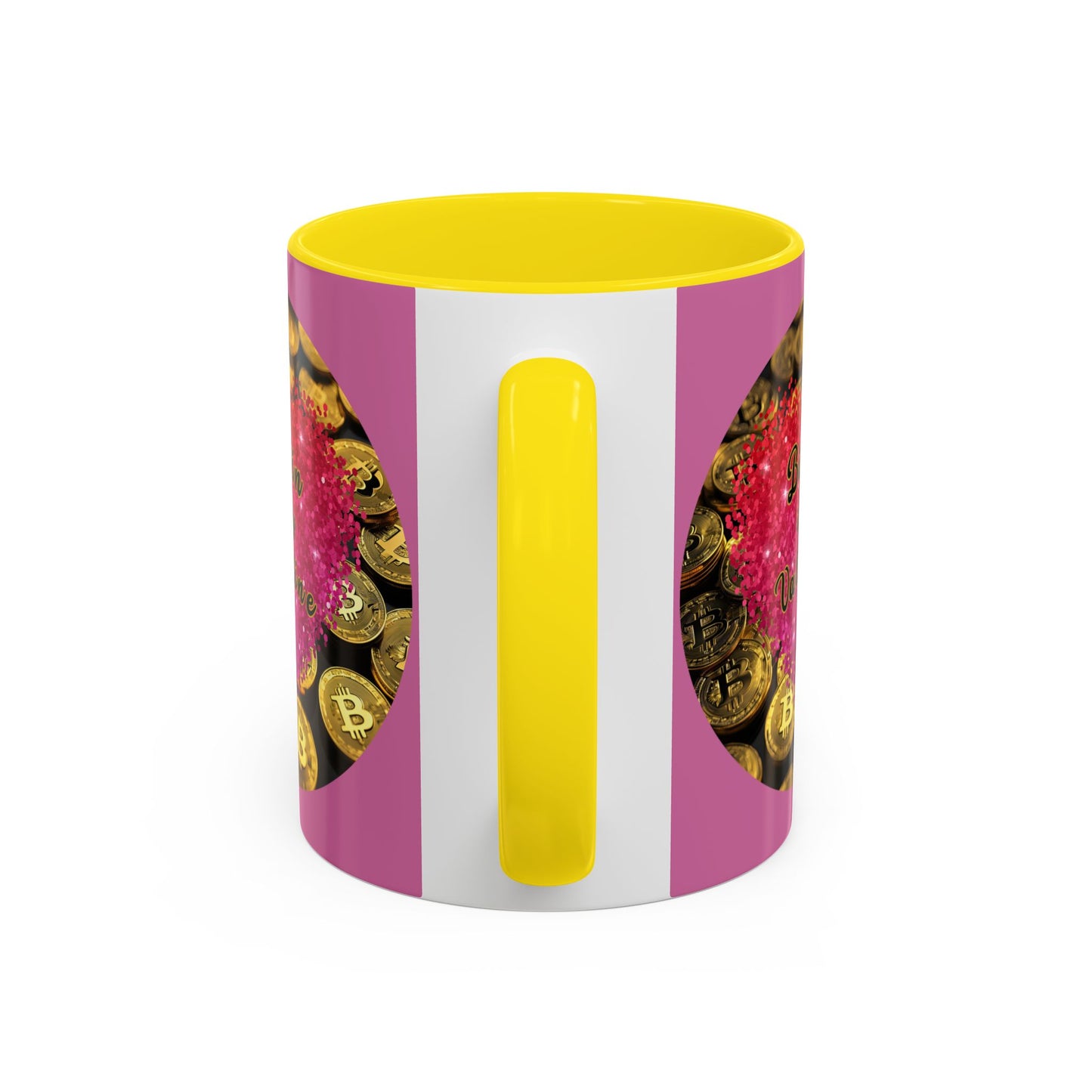 Bitcoin is My Valentine Pink Accent Mug by cypherpunkgear.com
