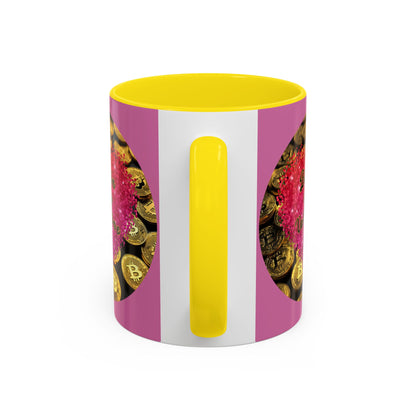 Bitcoin is My Valentine Pink Accent Mug by cypherpunkgear.com