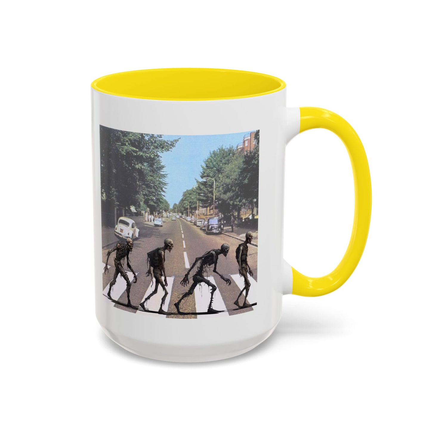 2-sided, Scabby Road White Accent Mug by CreepyCrafts.boo