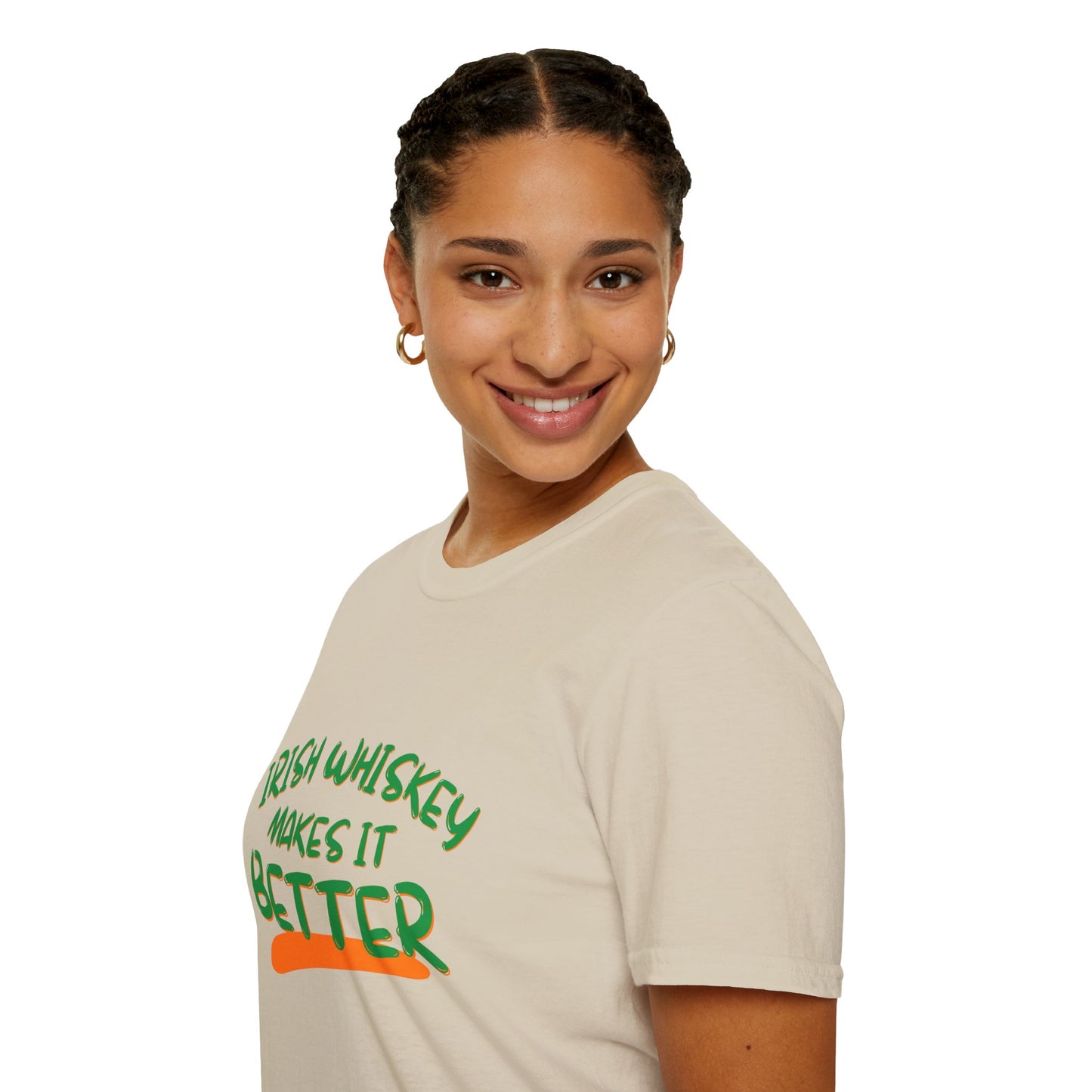 Irish Whiskey makes it better GNfont LTcolors Unisex T-Shirt by cypherpunkgear.com