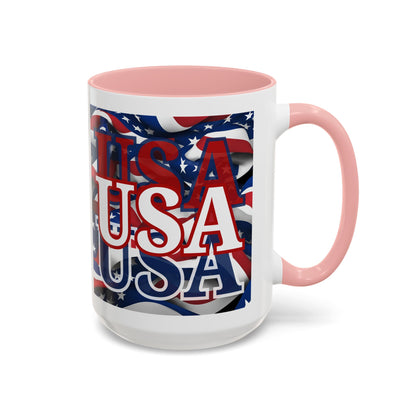 USA White font Center Patriot Accent Mug by cypherpunkgear.com