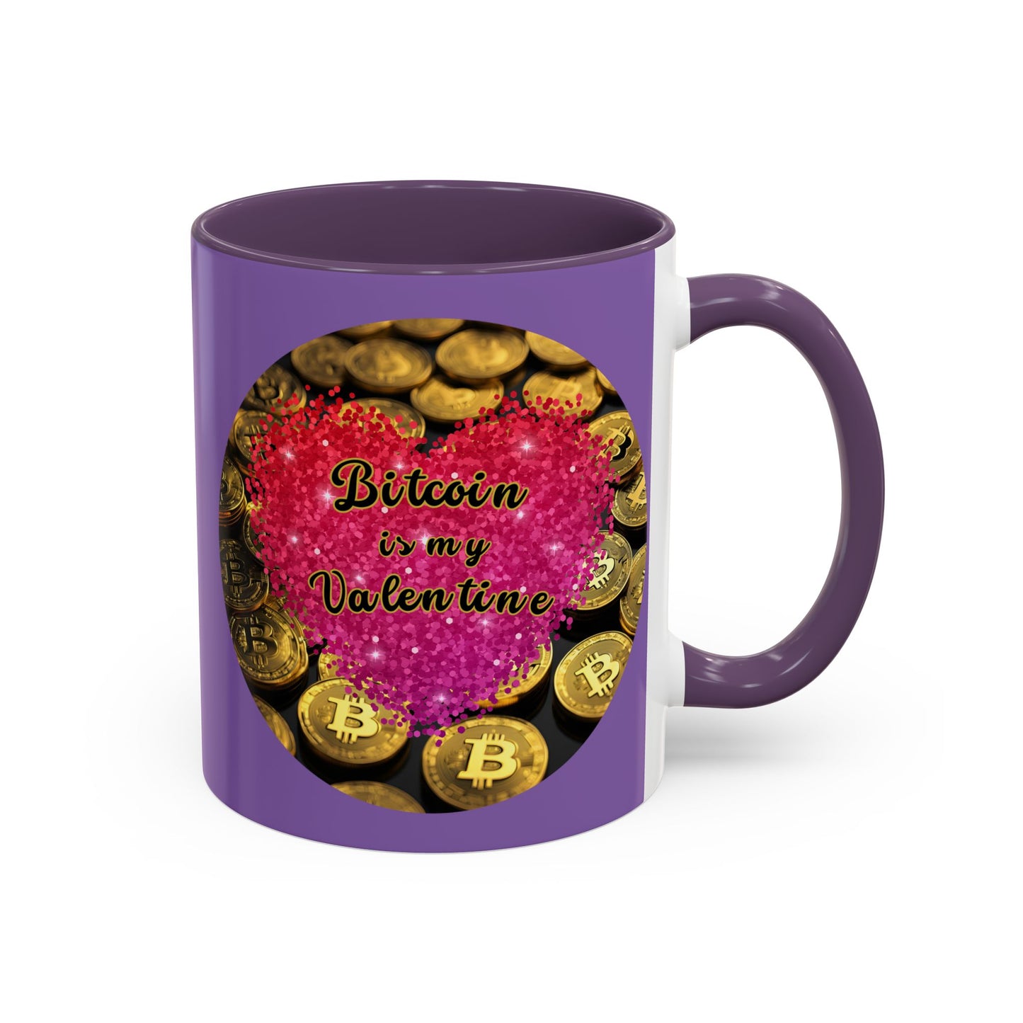 Bitcoin is My Valentine Light Purple Accent Mug by cypherpunkgear.com